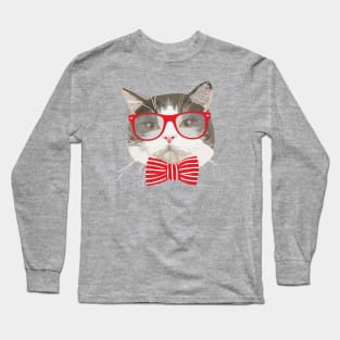 Fat Cat with Glasses Long Sleeve T-Shirt